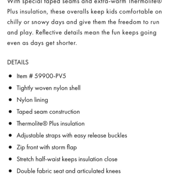 Hanna Andersson NWT Insulated Snow Overalls Pants Pink Sz 2 Winter Snowboard Ski - Picture 3 of 3